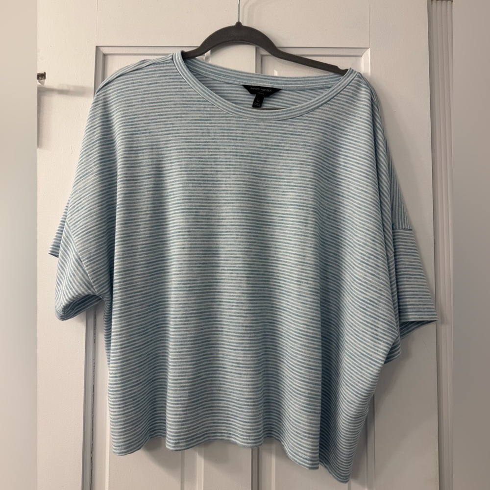 Banana Republic Blue and White Striped Top